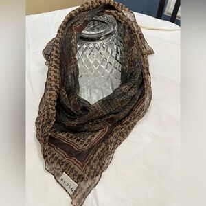 Oscar De la Renta vintage print silk chiffon scarf